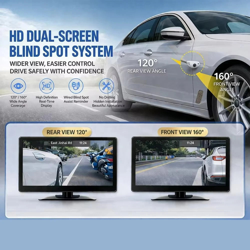 Dual Lens 1080P Backup Rear View Camera for Car Right Side