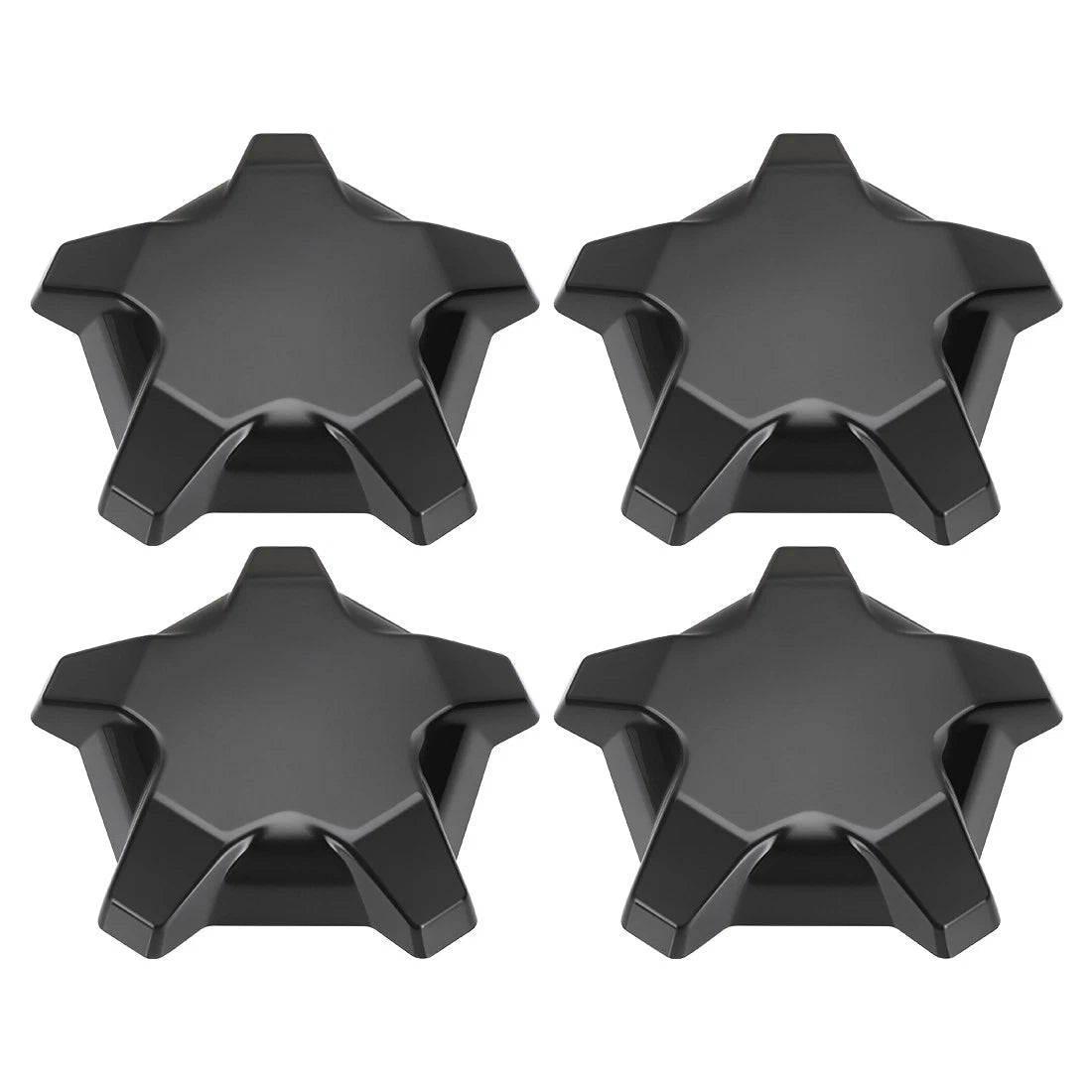 Set of 4 Matte Flash Black 5 Lug Rim Caps for Polaris RZR Pro R (2022–2024)