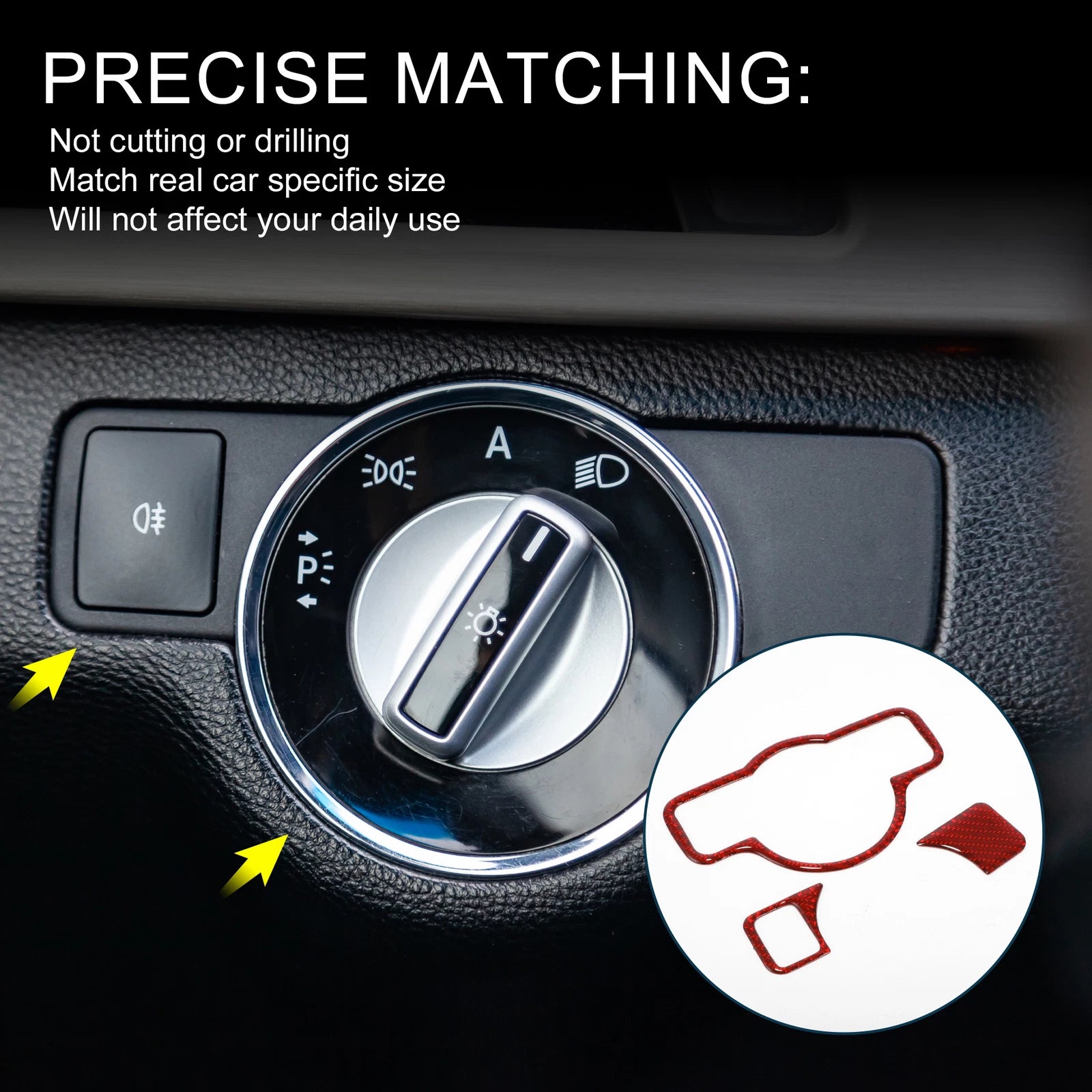 Headlight Switch Cover Sticker for Mercedes-Benz A B C E G Class CLA GLA (Type-A)