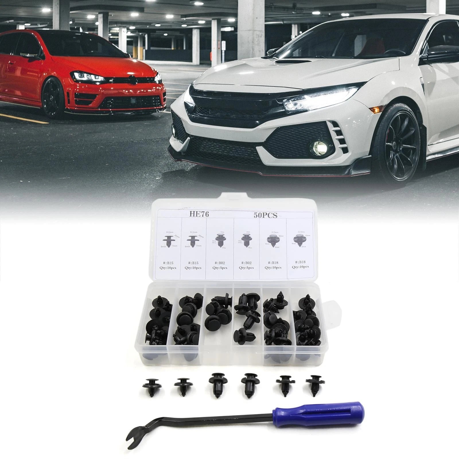 3 Type Panel Retainer Clips Kit with Remover for Subaru (50 Pack) (2011–2025)