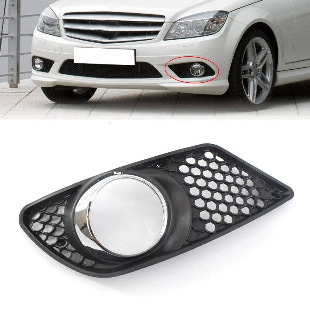 Left Front Bumper Fog Light Grille Cover for Benz C Class W204 (2008–2010)