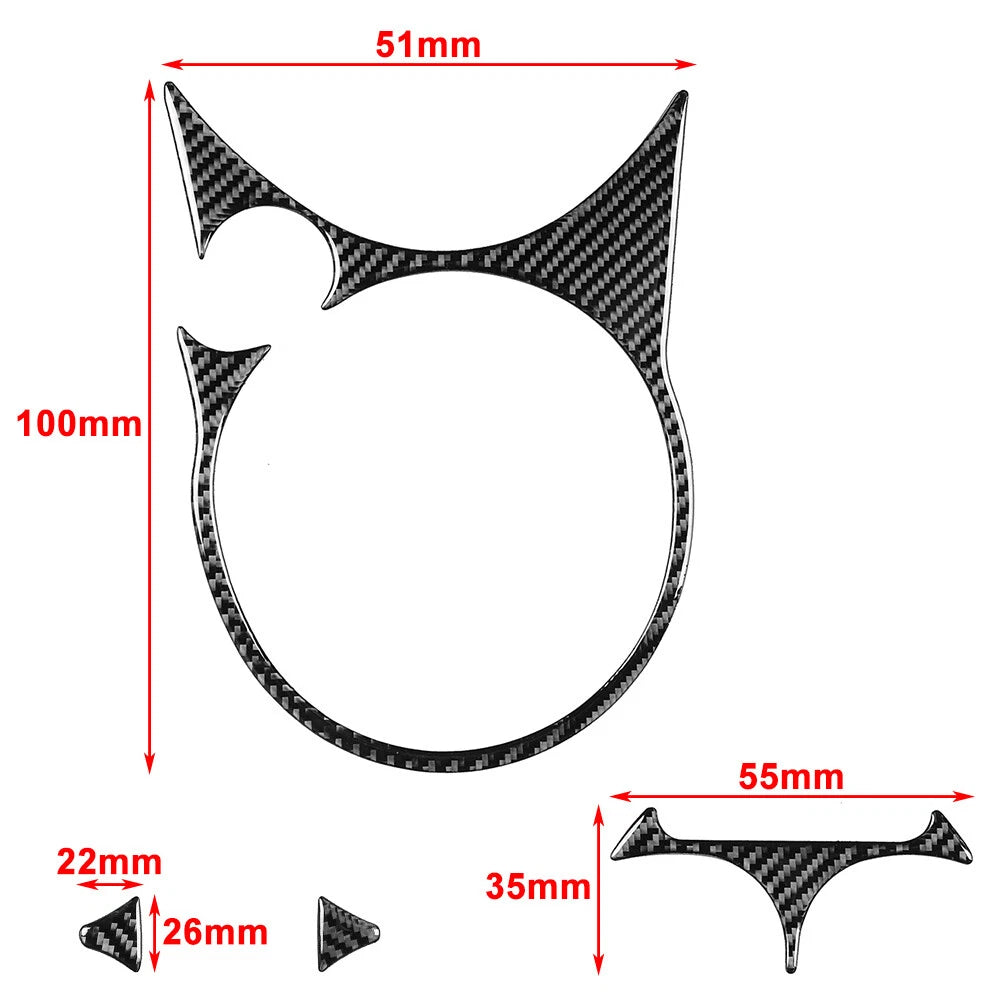 Carbon Fiber Cup Holder Panel Cover for Fiat 500 (2012–2015)