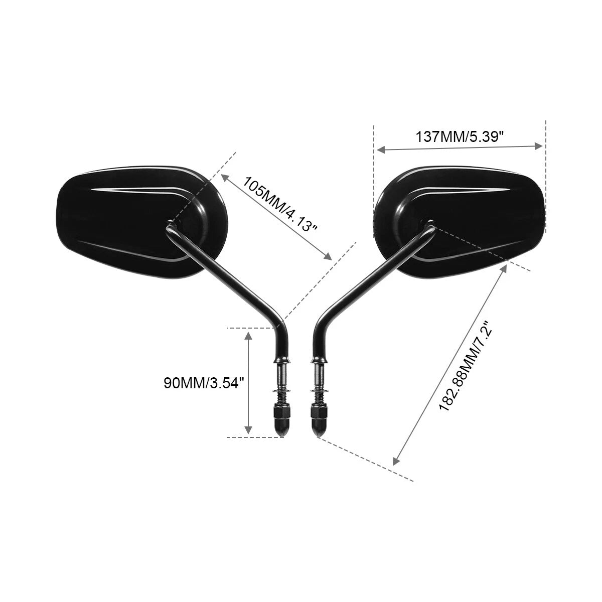 Cargosync Rearview Mirrors for Harley Softail Springer Heritage Classic Dyna