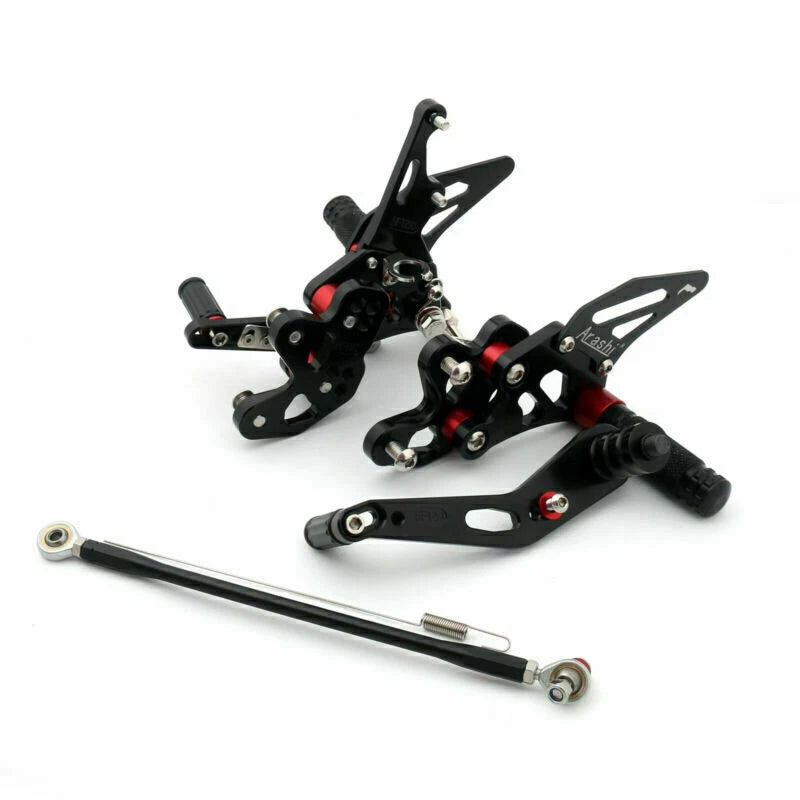 Aluminum Rearsets Footpegs Pedals for Suzuki GSX-R 600 750 (2011–2019) Black T9