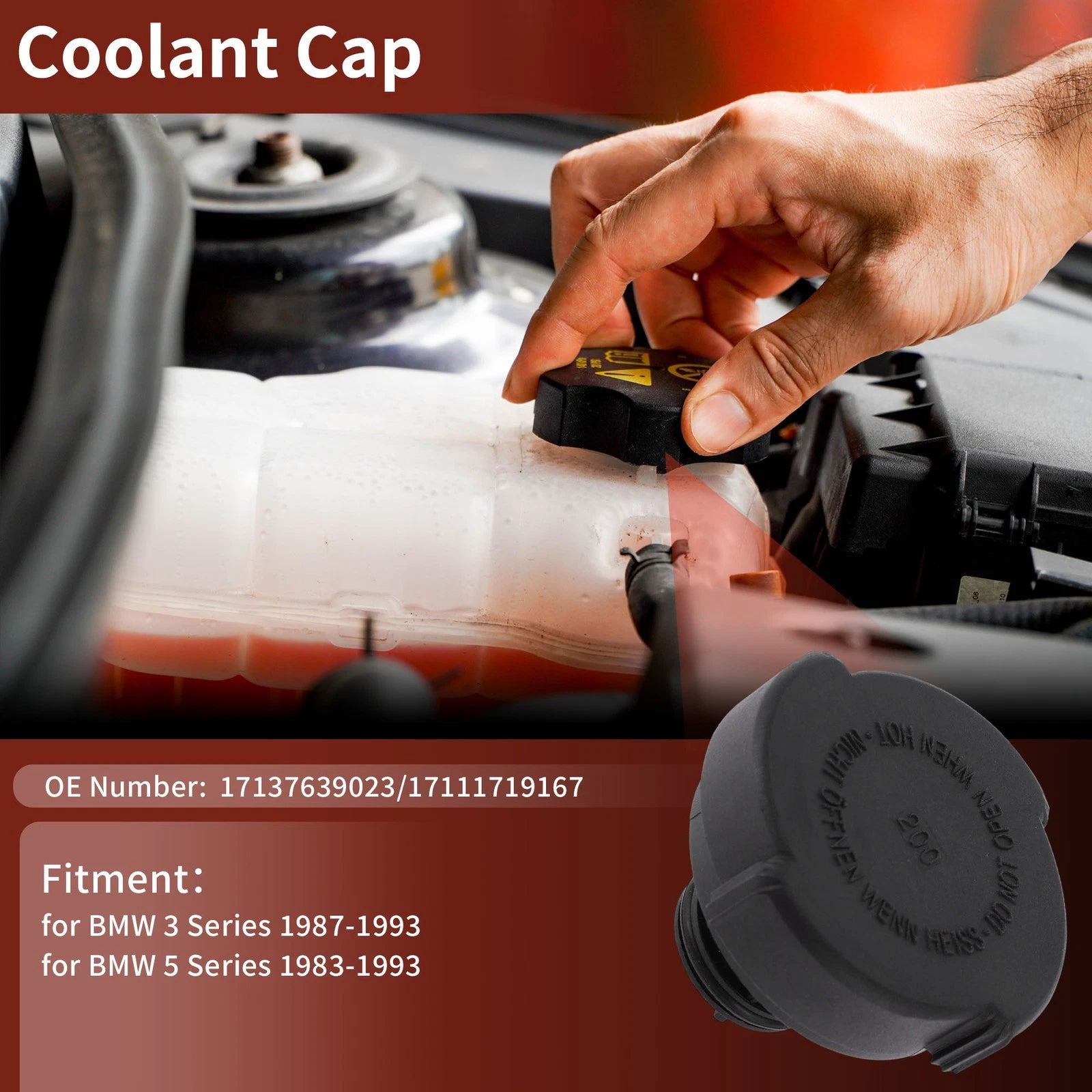 Coolant Reservoir Cap Replacement for BMW 3 Series (1987–1993)