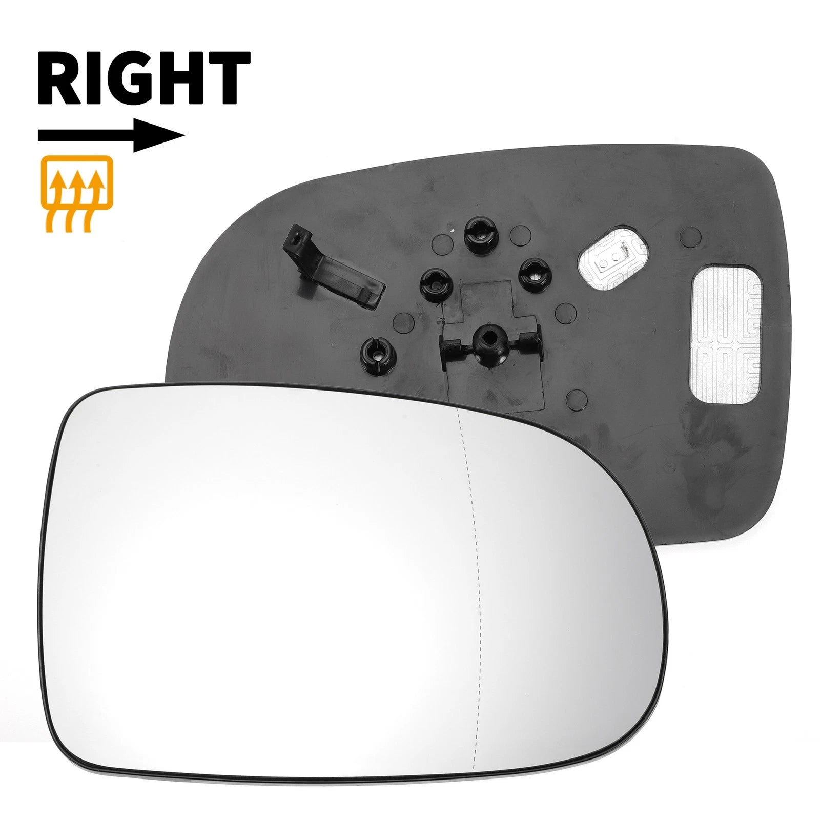 Right Side Heated White Mirror Glass for Opel Corsa C (2000–2006)