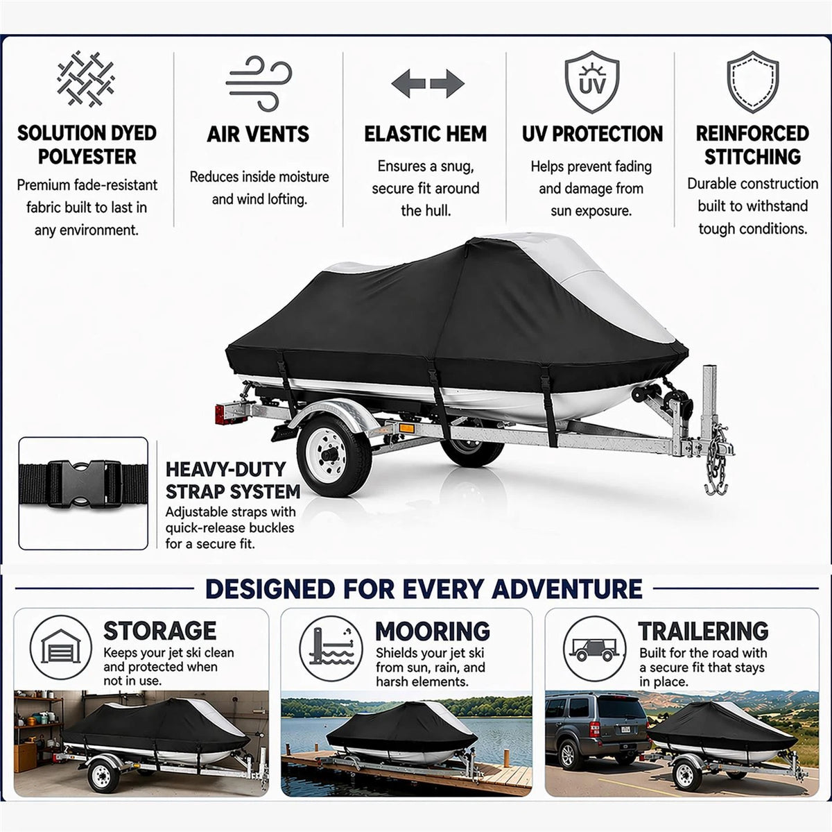 420 Denier Jet Ski Cover for Sea Doo GTI (2006–2007)