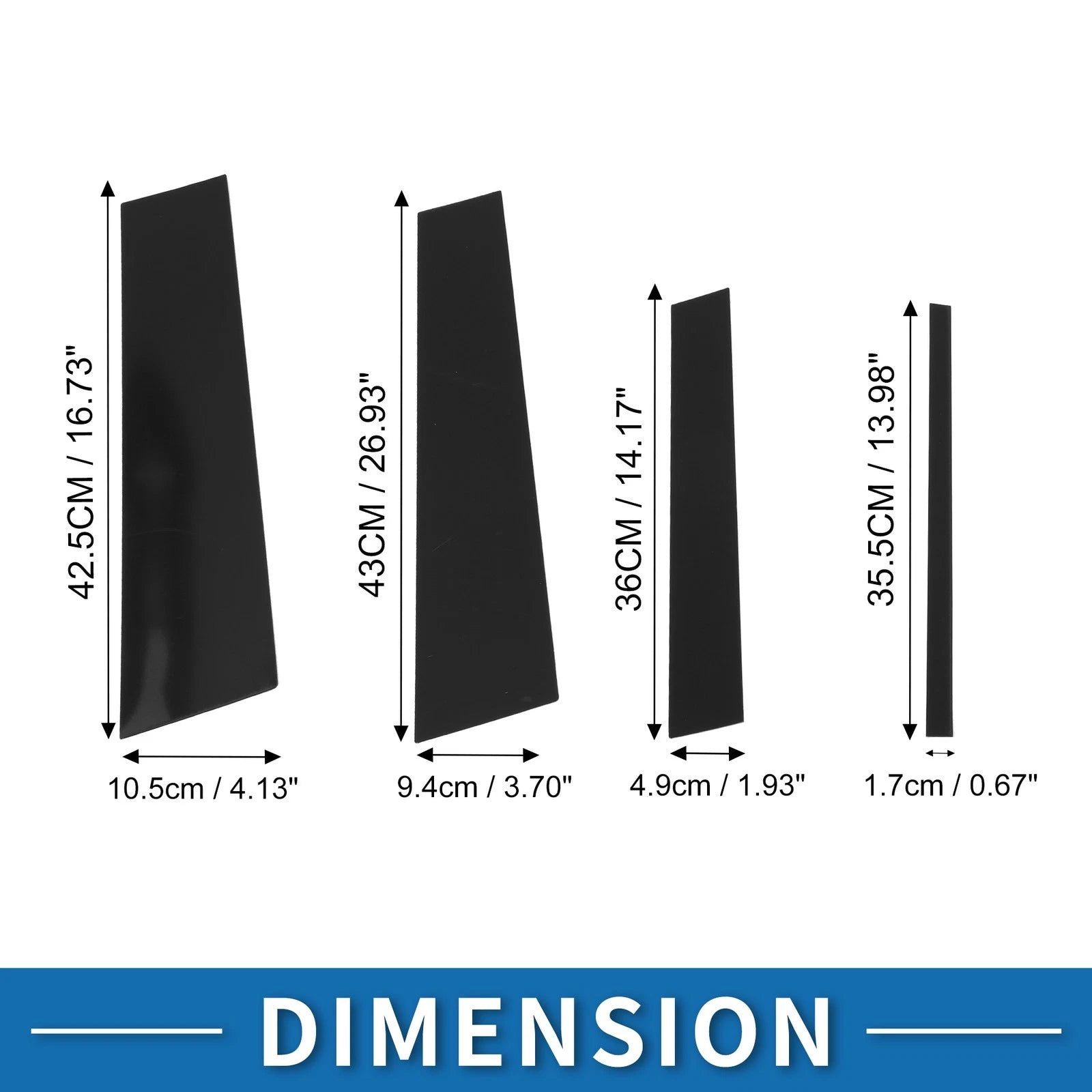 8 Pcs Door Pillar Window Trim Replacement for Toyota Highlander (2022–2024)