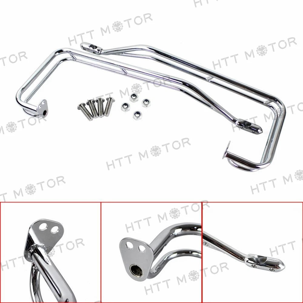 Chrome Saddlebag Twin Rail Guard Support Kit for Harley Touring (2009–2013)