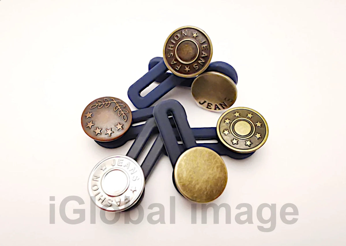 3 Pcs Metal Retractable Button Buckle for Jeans Waist Band