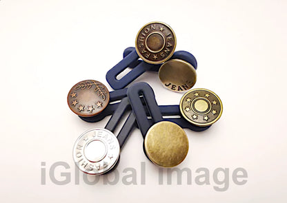 3 Pcs Metal Retractable Button Buckle for Jeans Waist Band