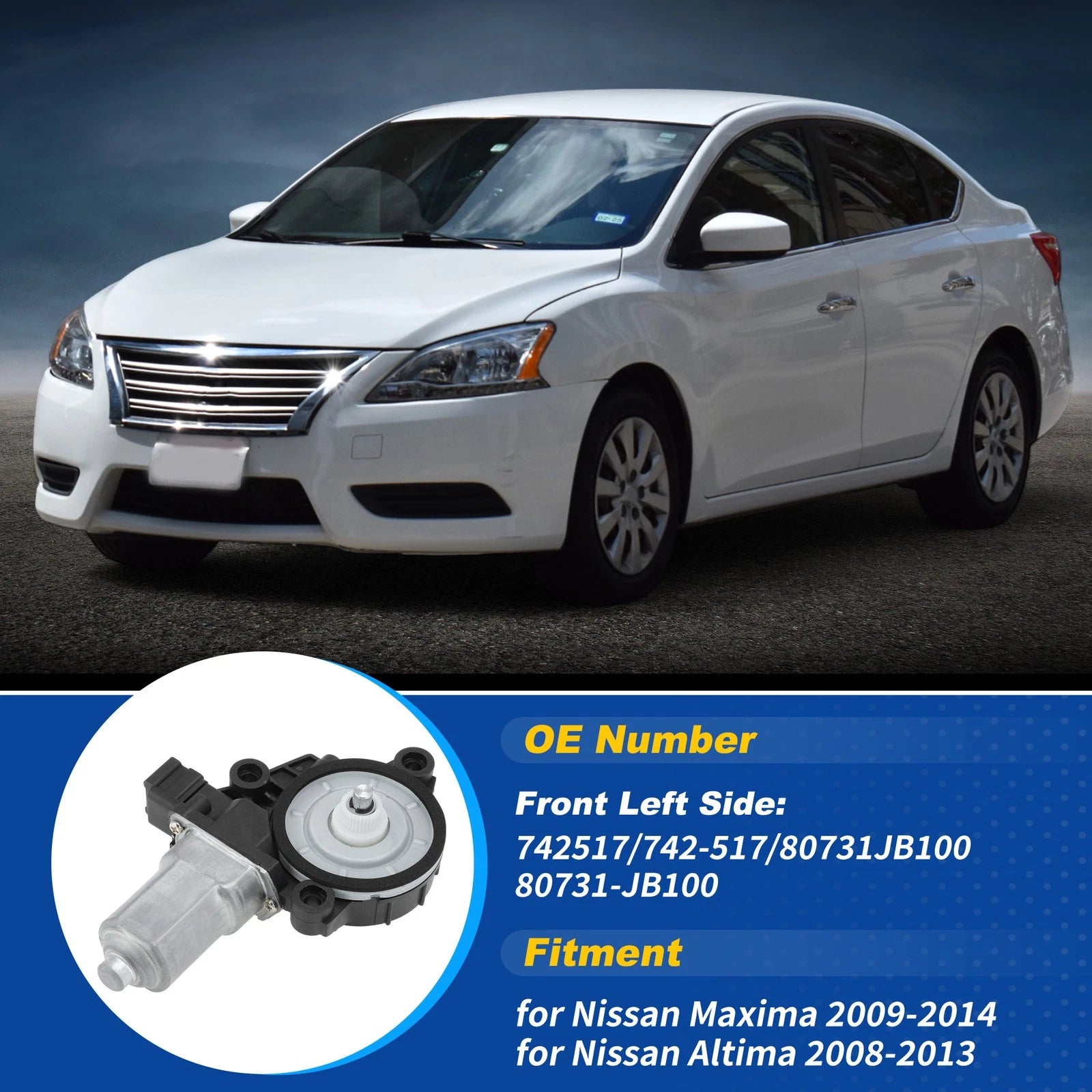 Front Left Window Regulator Motor for Nissan Maxima, Altima