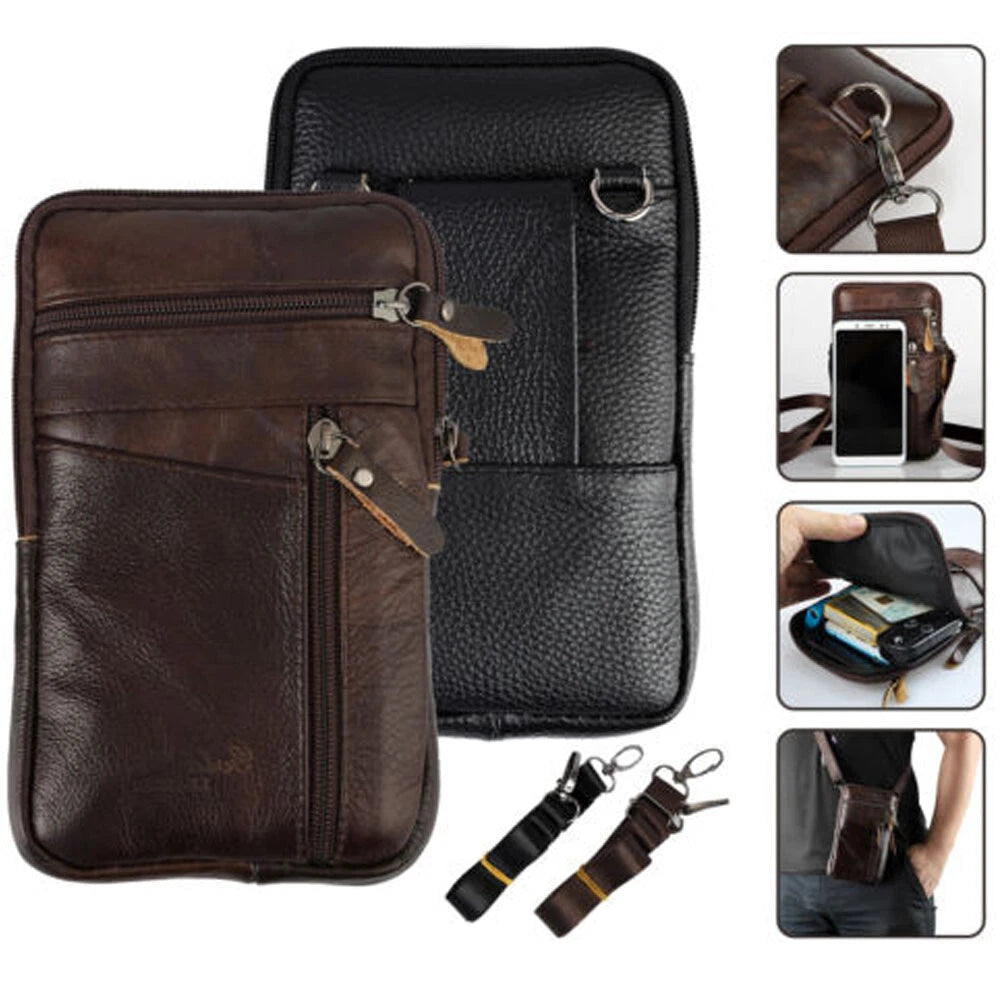 Leather Phone Pouch for Universal Use (Portable, Crossbody, Waist Pack)