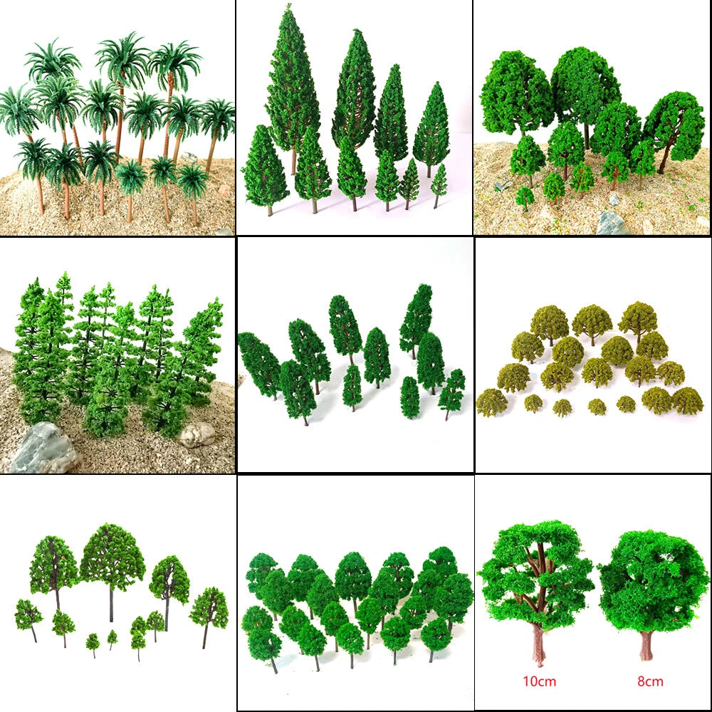 Mixed Model Trees for Railroad Train Wargame Diorama Landscape Scenery