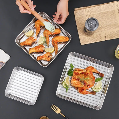 Premium 430 Stainless Steel Baking Pan 24x24x5cm Deep (No Part Numbers)