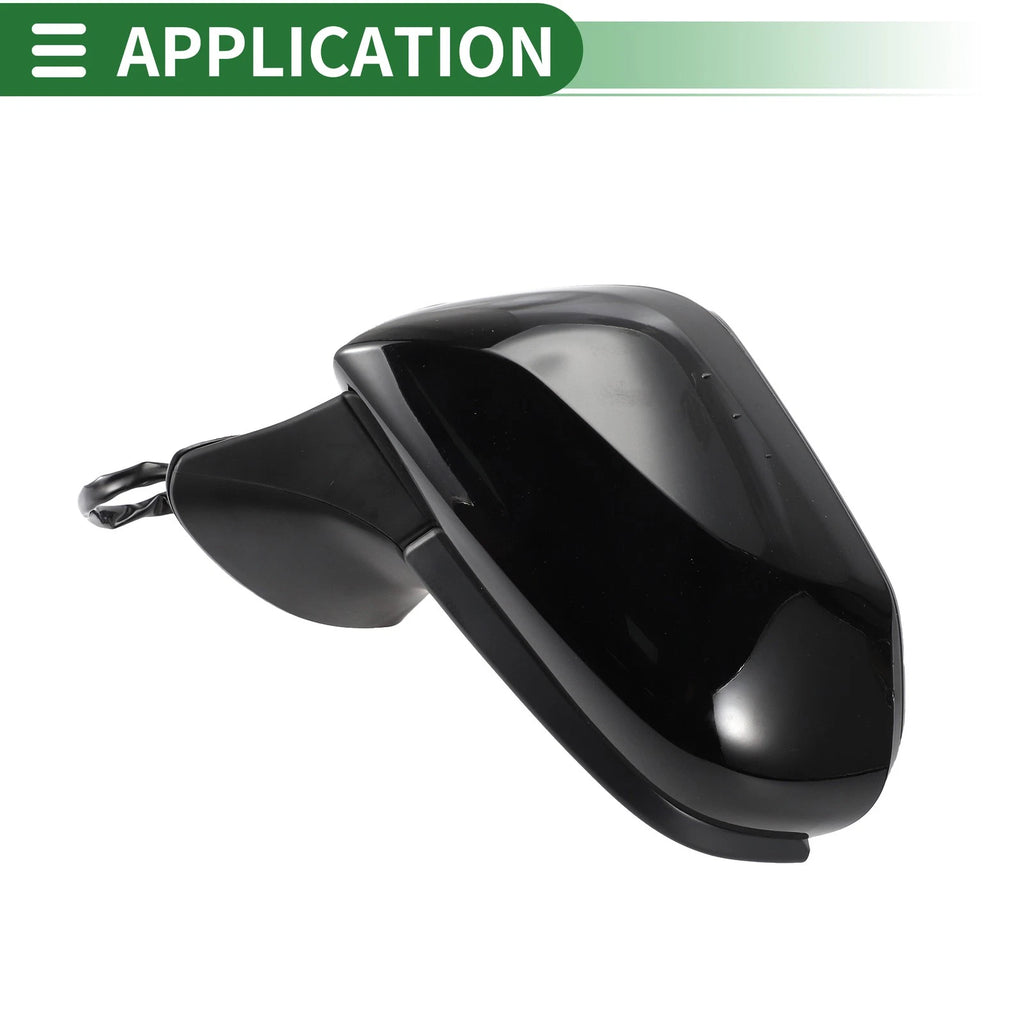 Left Side Door Mirror Replacement for Toyota Camry Manual Folding Gloss Black (2012–2024)
