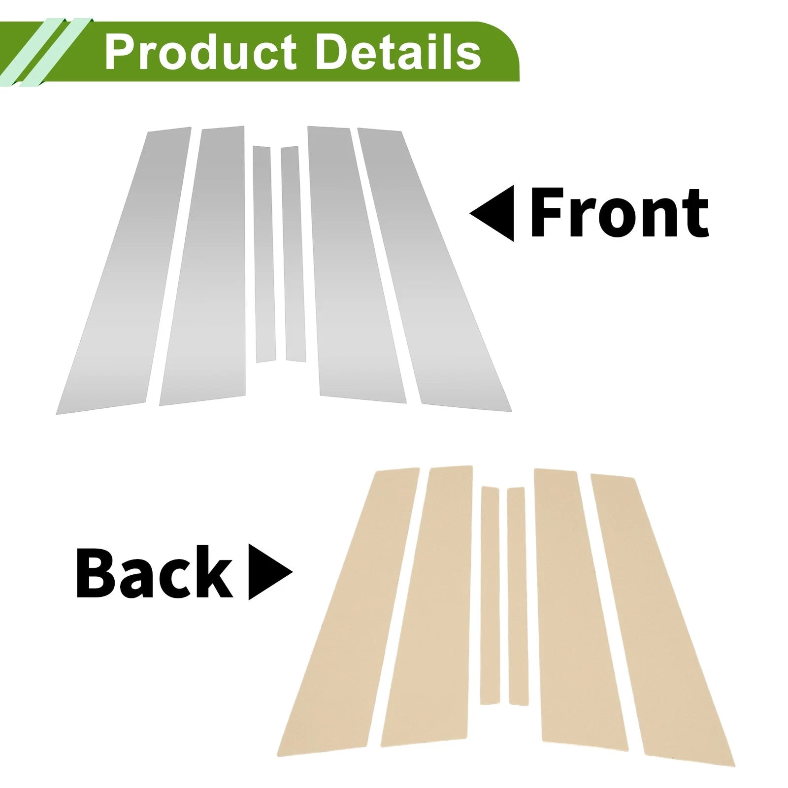 Door Pillar Window Trim Kit for BMW 3-Series (2019–2022) Silver Tone