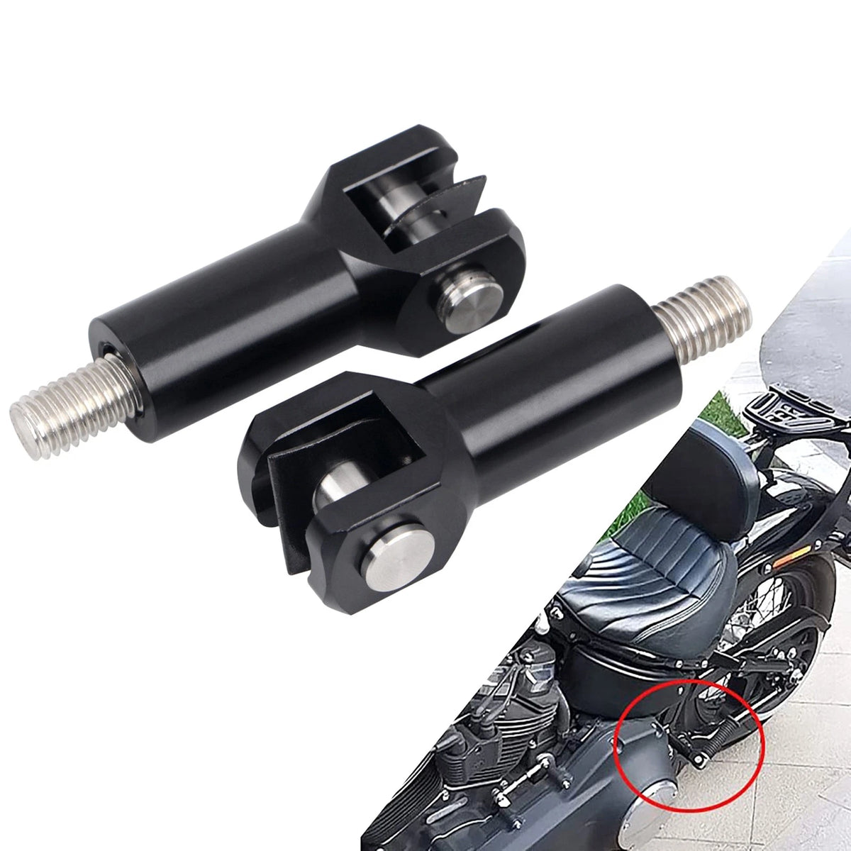 Set of 2 Foot Peg Support Mounts for Harley Davidson Softail (2000–2006)