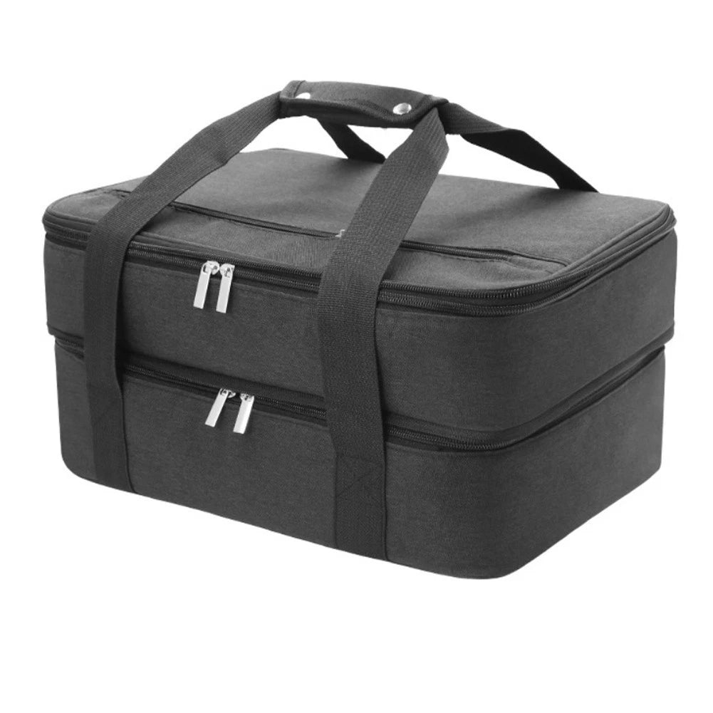 Insulated Carrier Bag for Casserole Dishes with Large Zipper Compartment