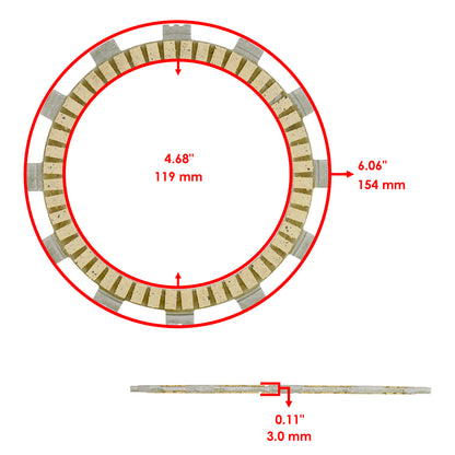 Clutch Friction Plates Replacement for Yamaha XVS1100A V-Star 1100 Classic (2000–2009)
