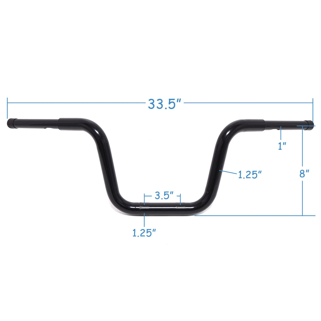 12" Black Fat Mini Ape Handlebar w/ Riser for Harley Softail (2018–2023)