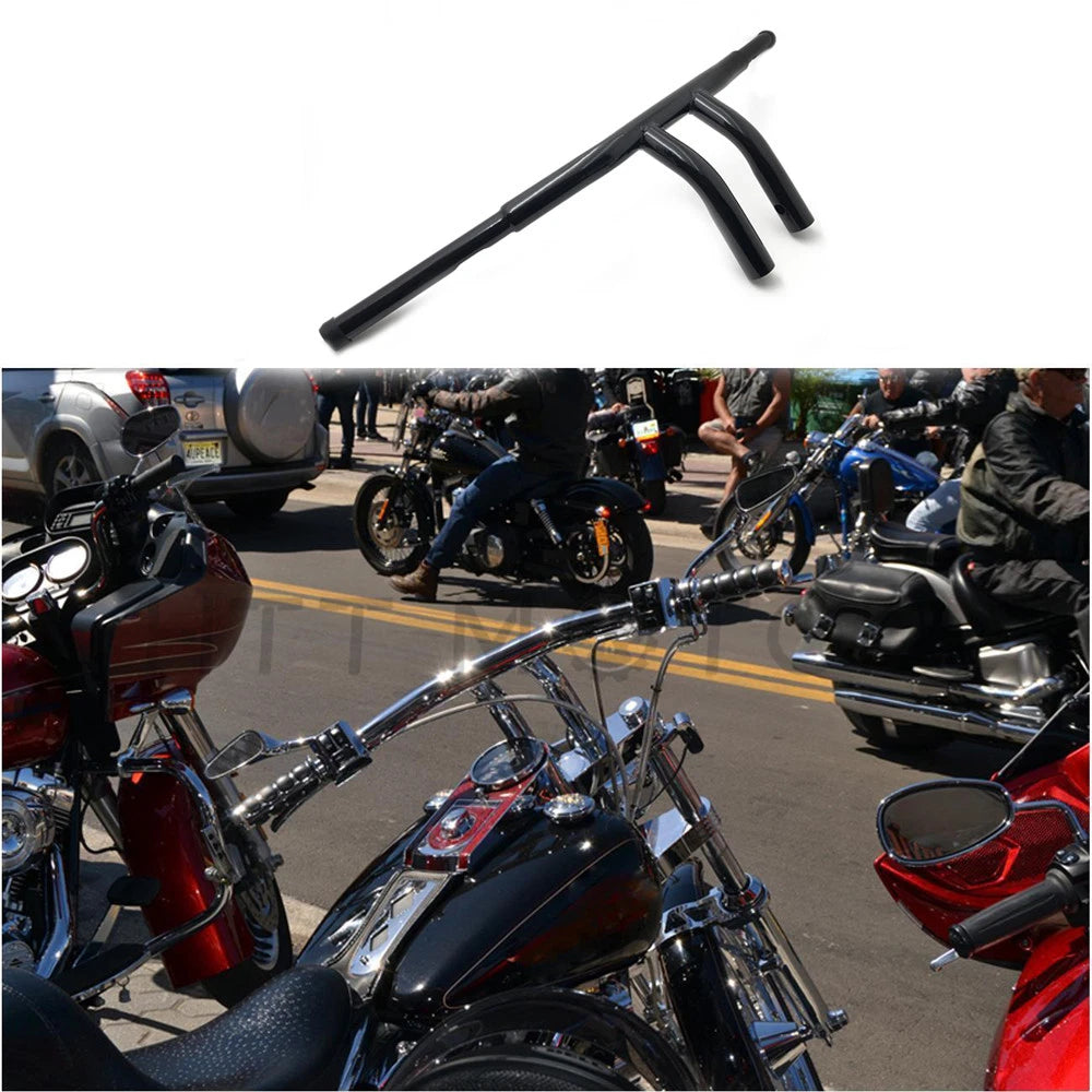 1-1/4" Flat Black 6" T-Bar Handlebars for Harley FLS FLSS FLST (2000–2017)