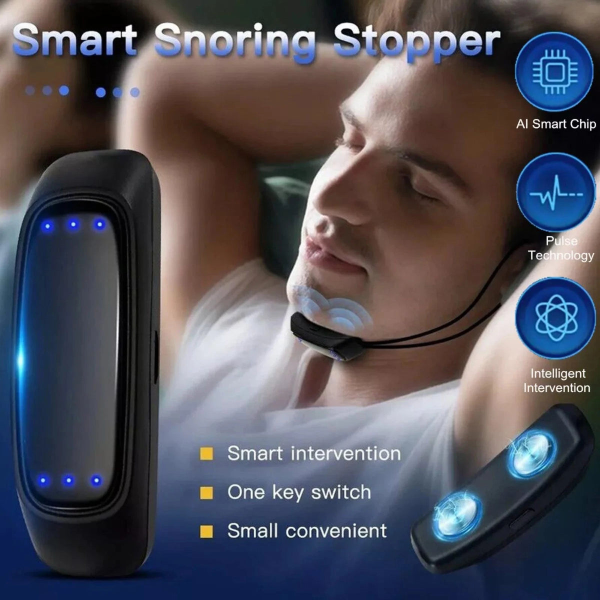 Electric Smart Anti Snoring Device for Sleep Aid (2023)