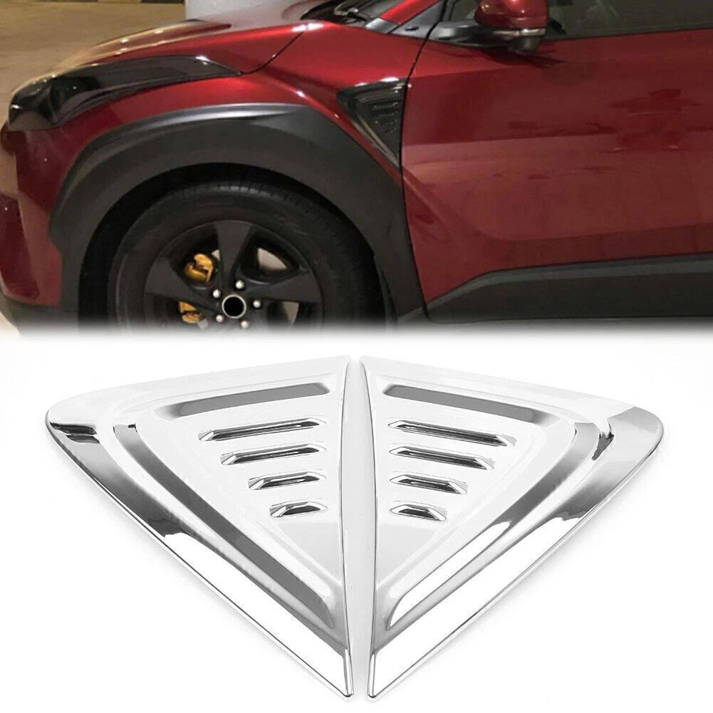 ABS Plastic Chrome Side Fender Air Vent Cover Trim for Toyota C-HR (2016–2018)