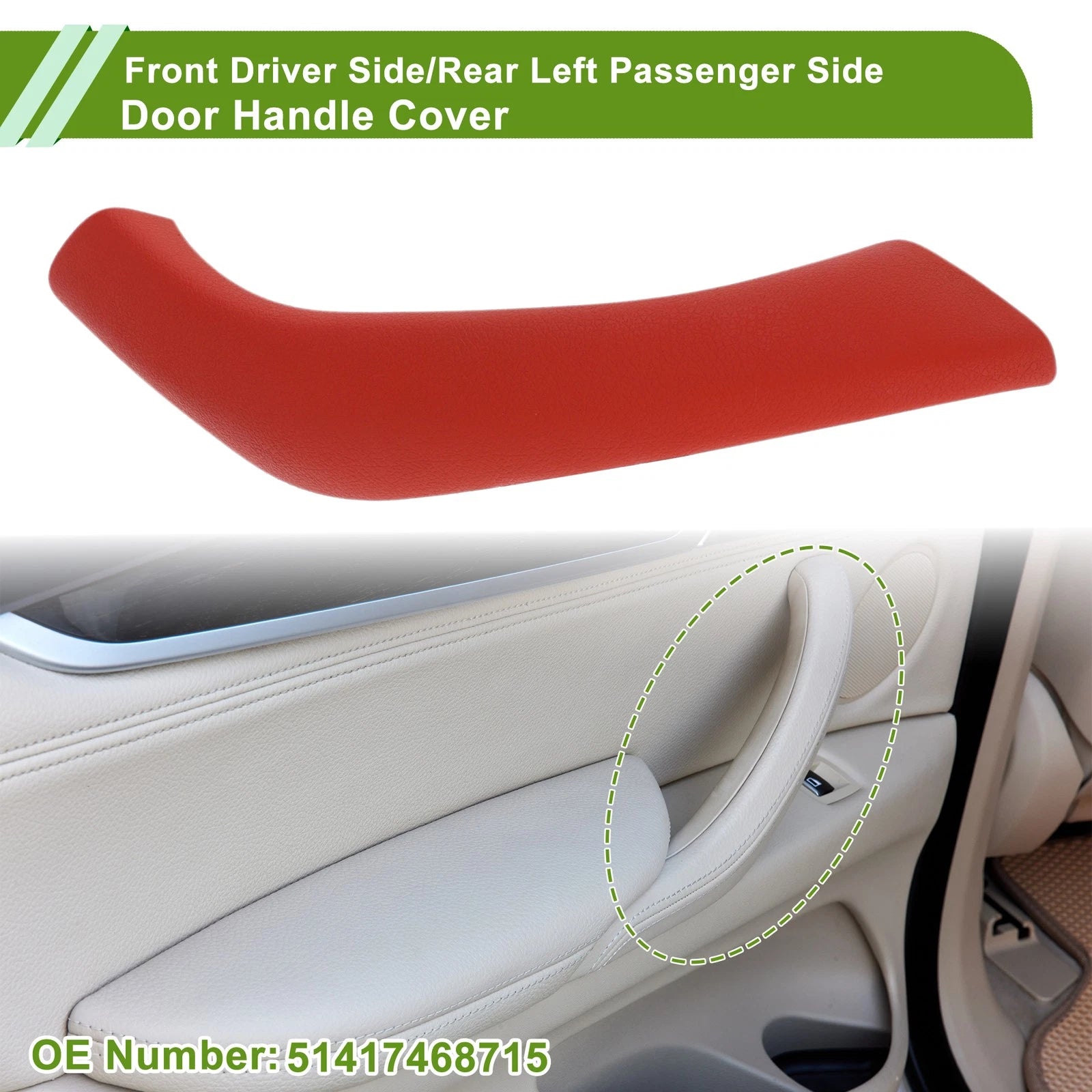 Door Panel Handle Pull Trim Cover Replacement for BMW X1 F48 F49 (2015–2020)