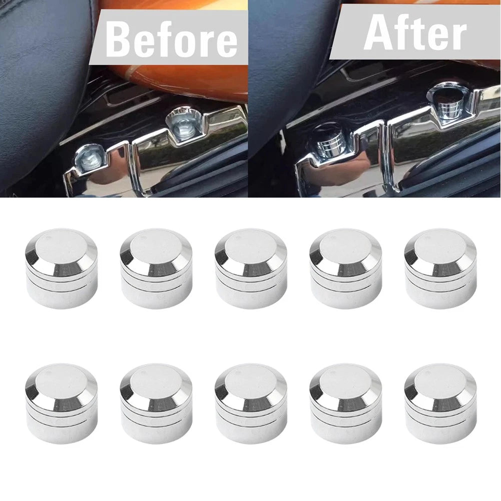 9mm-12mm Engine Screw Bolt Cover Cap Chrome For Harley Electra Glide Road King