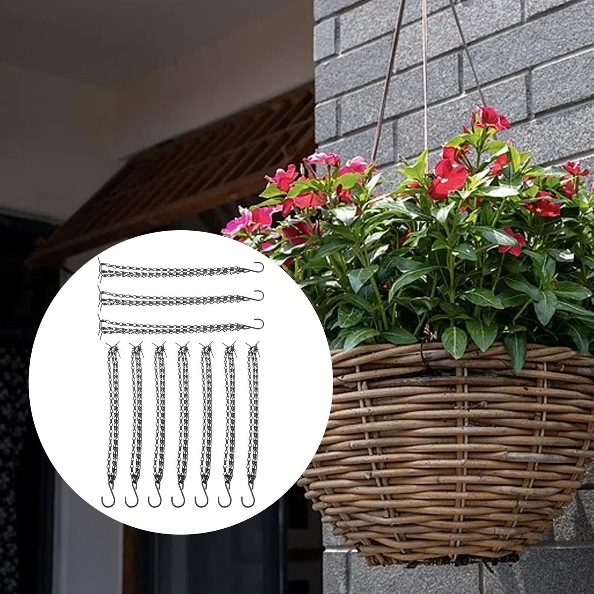 10PC Iron Chains with Double Hooks for Convenient Hanging Solutions