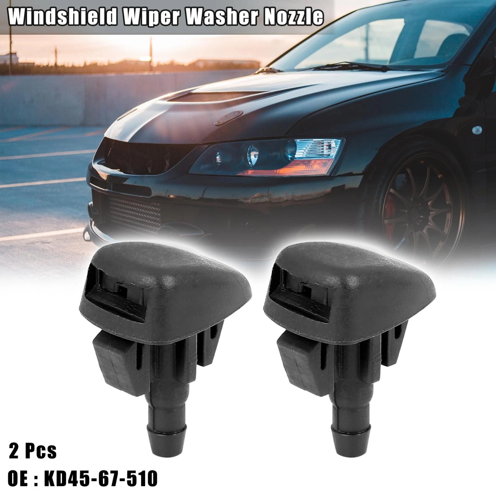 2pcs Windshield Washer Nozzle Jet Replacement for Mazda 3 6 CX-5 CX-9 (2014–2021)
