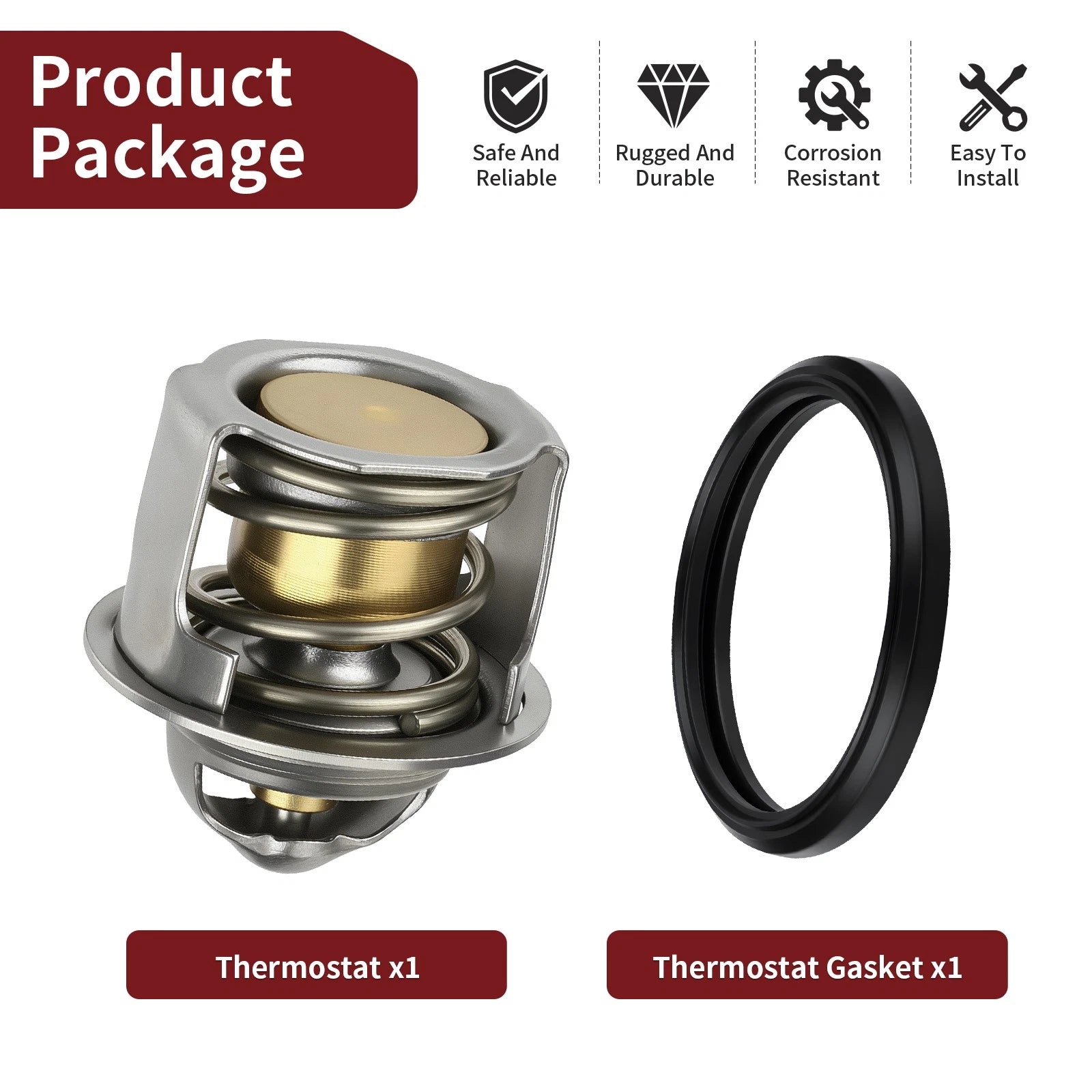 Thermostat and Gasket for Kawasaki Z250SL BR250F (2014–2018) 49054-1053