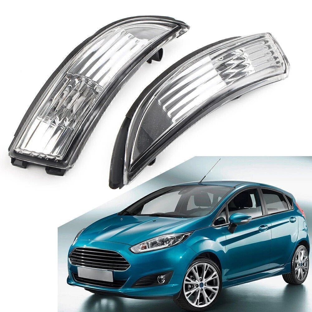 2X Side Rear View Mirror Indicator Light Cover for Ford Fiesta (2009–2015)