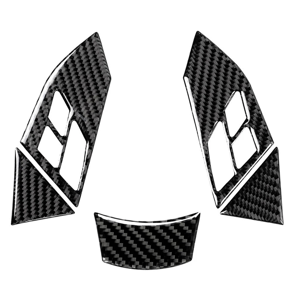 5X Steering Wheel Cover Trim for BMW 5 Series E60 E61 (2003–2010) Carbon Fiber Look
