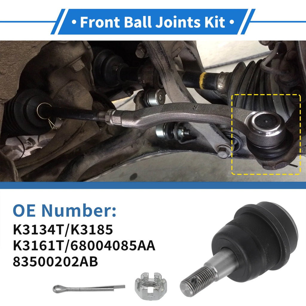 2 Pcs Front Lower Ball Joints Replacement for Dodge Ram 1500 (1994–2001)