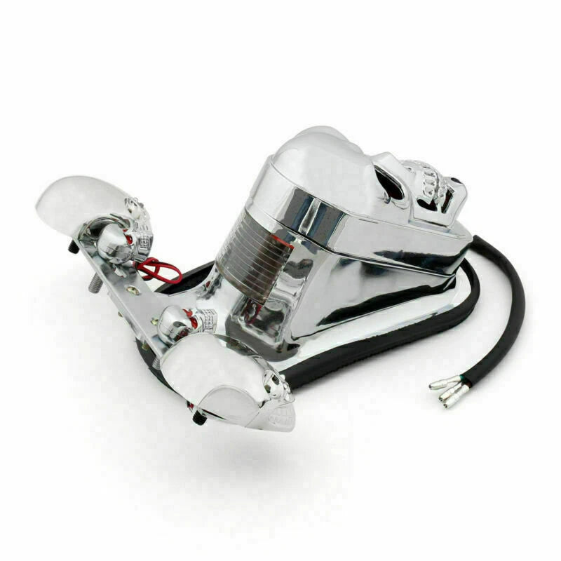 Chrome Motorcycle Skull Turn Signal Tail Light for Dyna (T9)