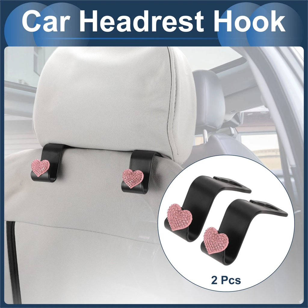 2 Pcs Universal Car Seat Headrest Hook for Hanging Purses (Pink)