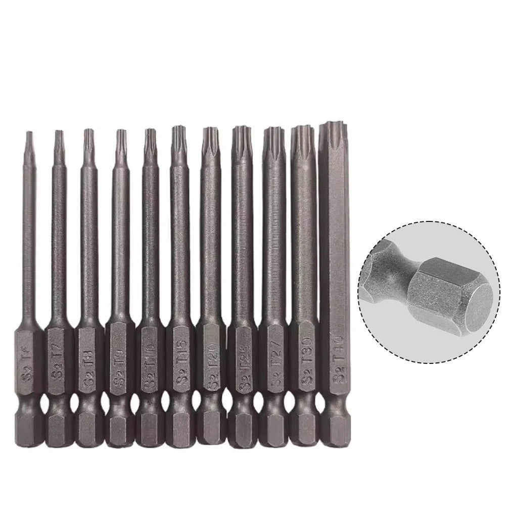 11pcs 75mm Hex Torx Screwdriver Bits Set for Reliable Hand Tool Use