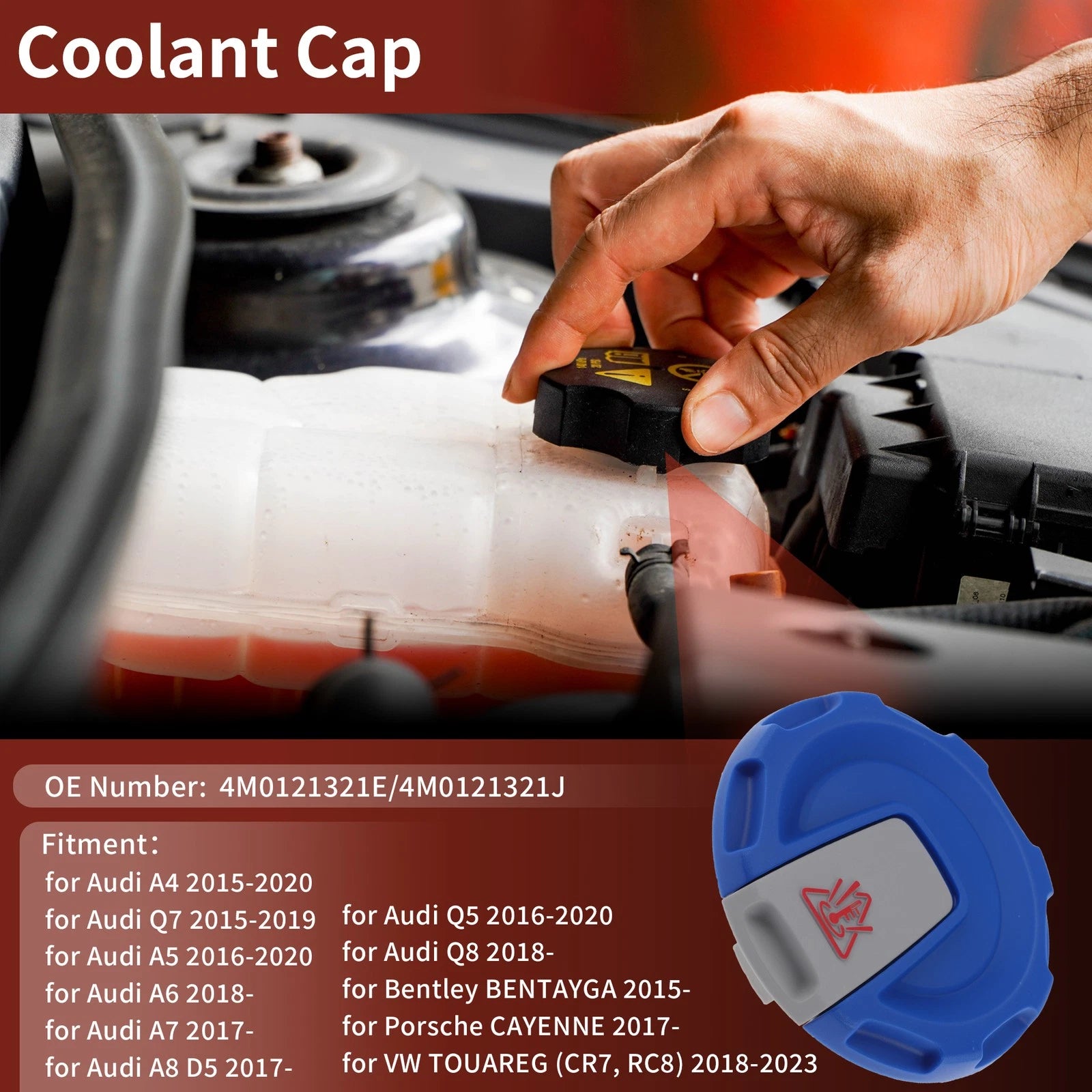 Coolant Cap for Audi A4 (2015–2020) No. 4M0121321E Blue