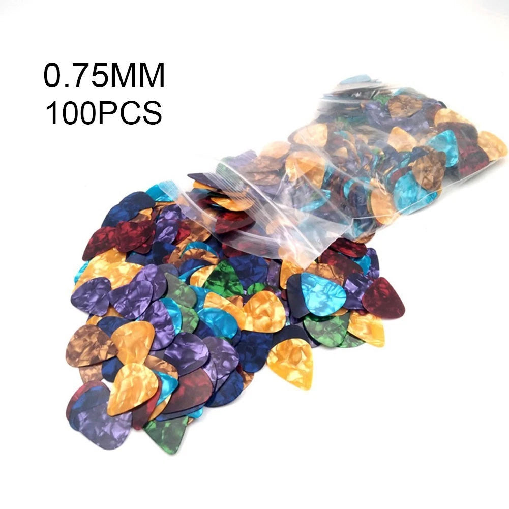 100pcs Colorful Guitar Picks 0.75mm for Acoustic Electric