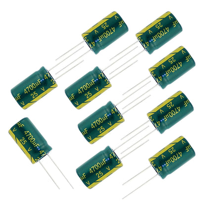 10pcs Low ESR Radial Electrolytic Capacitor 1uF to 22000uF (6.3V–450V)