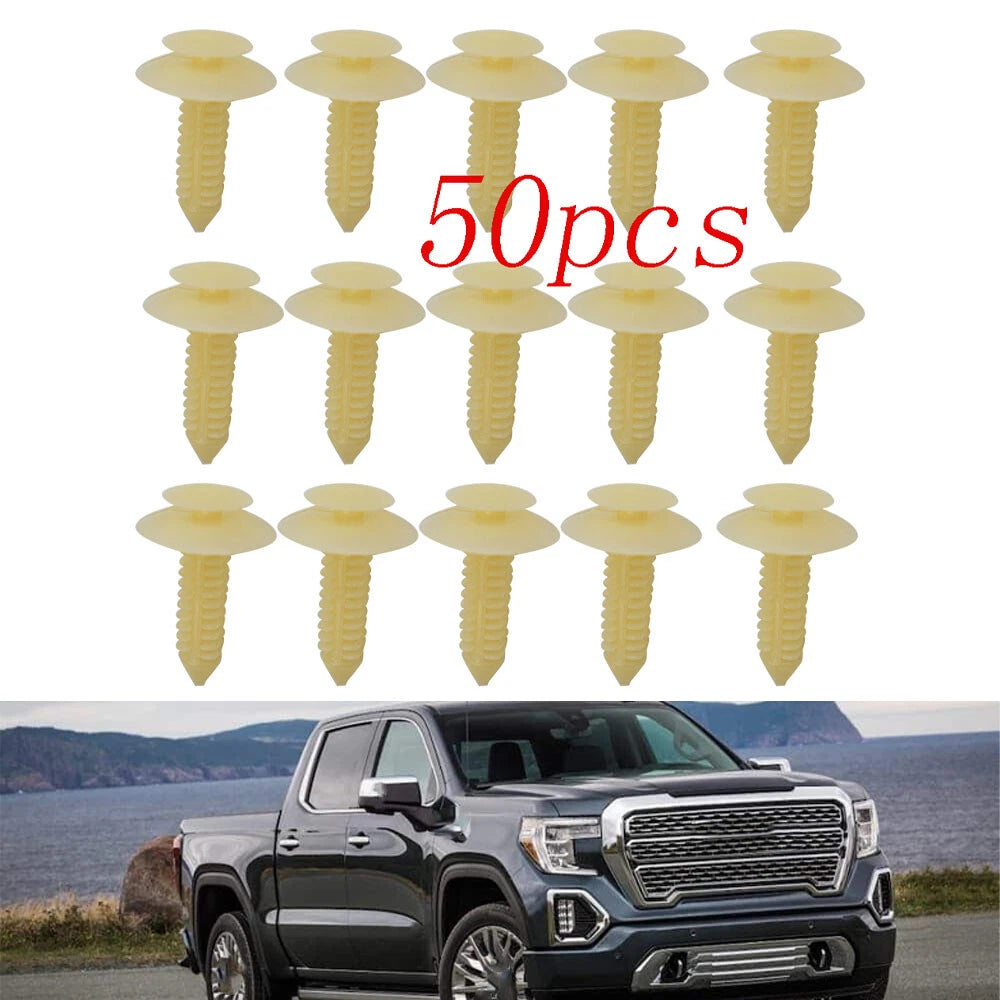 50Pcs Plastic Retainer Push Rivet Fastener Clips for Ford GMC