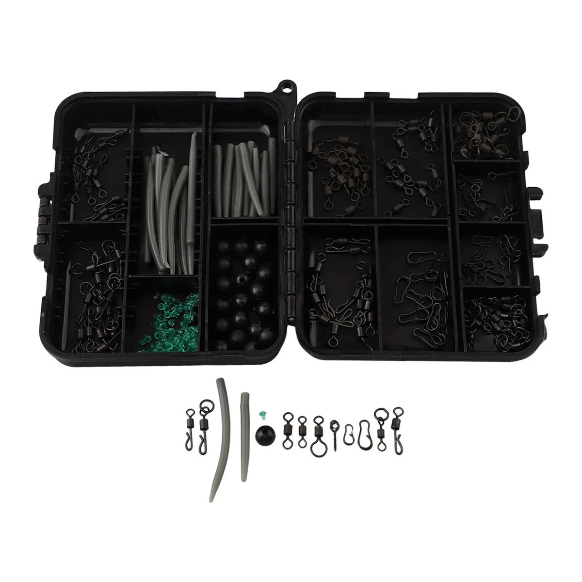 300pcs Carp Fishing Weights Clip Hooks Swivels Terminal Rigs