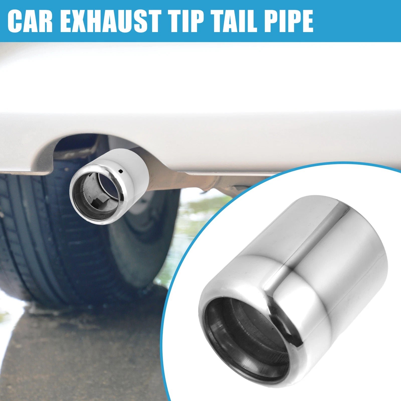 Exhaust Tip Tail Pipe for Mazda 6 (2013–2017) Stainless Steel Silver Tone
