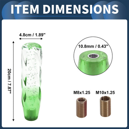 Shift Knob Set of 1 for Universal Vehicles (20cm, Acrylic Clear Green)