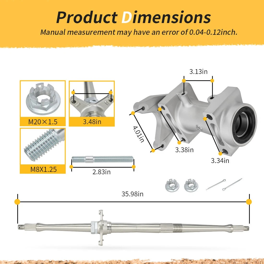 Rear Axle Shaft & Bearing Housing Carrier Kit for Suzuki QuadSport 400 (2003–2006)