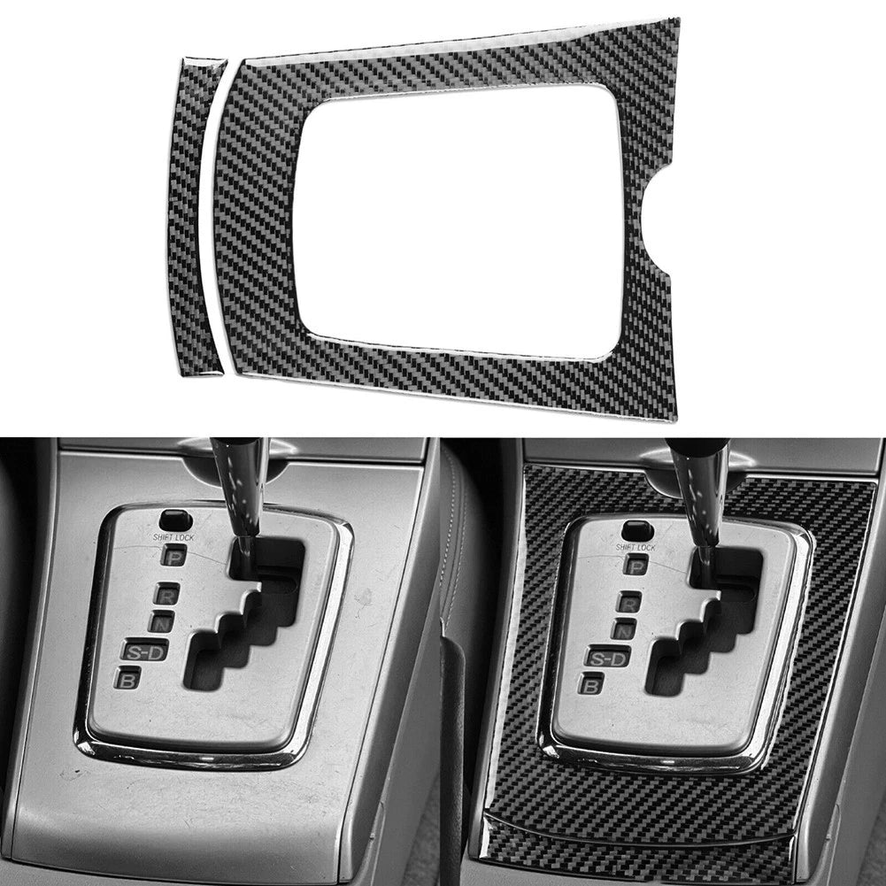 Black Carbon Fiber Gear Shift Panel Frame Cover Trim for Corolla (2007–2013)