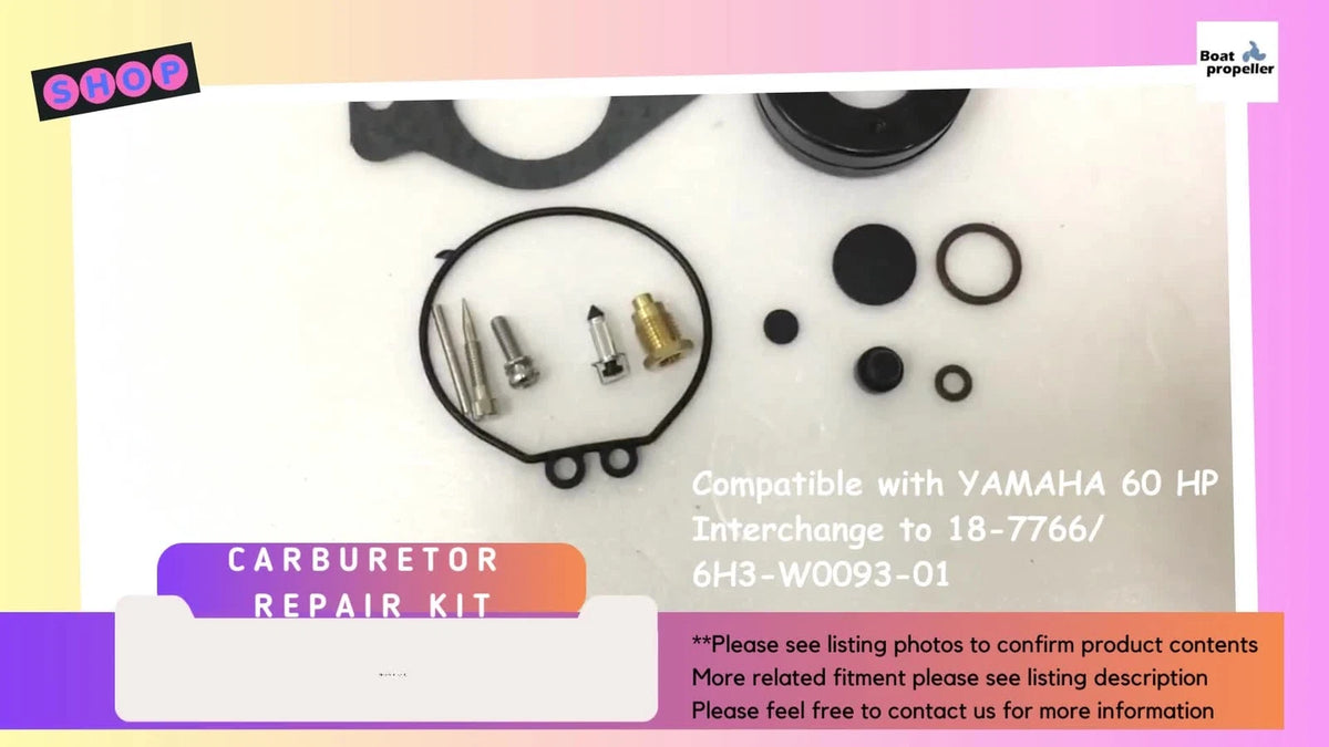 Carburetor Repair Kit 6H3-W0093-02-00 for Yamaha Outboard 60 HP (E60MLHY, E60MLHT)