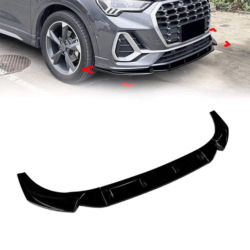 Front Bumper Splitter Spoiler Lip for Audi Q3 F3 Sline (2019–2024)
